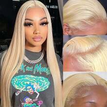 200% Density 613 Blonde 13X4 HD Lace Front Wig Straight Lace Front Wigs Human Hair Brazilian Human Hair Wig Natural 13X6 Glueless Full Edges Lace Pre-Plucked Lace Wig With Baby Hair For Women Ear To Ear Swiss HD Lace For Natural Looking - S613 - 查看 6