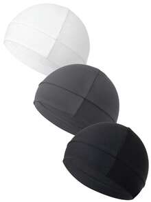 Unisex Plain Color Casual Multifunctional Skull Caps, Gifts Girlfriend, Black Summer Sportive Beanie Fitted Hat Modern Cap Men & Women, Stretchy Helmet Liner Hat, Biking Accessory Back To School, Vacation Accessories, Winter - 灰色 - 查看 1