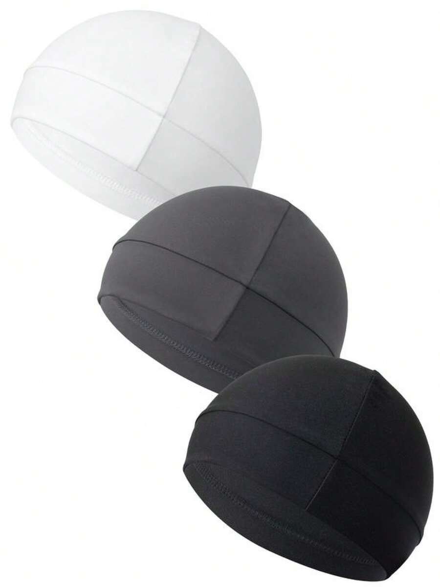 Unisex Plain Color Casual Multifunctional Skull Caps, Gifts Girlfriend, Black Summer Sportive Beanie Fitted Hat Modern Cap Men & Women, Stretchy Helmet Liner Hat, Biking Accessory Back To School, Vacation Accessories, Winter - 灰色 - 查看 1