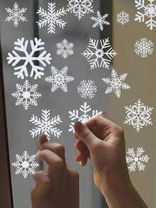 4sheets/Set, 137 Sheets Christmas Window Stickers - 4 Sheets Christmas Window Stickers Snowflake Christmas Decoration Christmas Window Stickers Holiday Window Stickers Winter Decoration Holiday, Snowflake Window Stickers - Static White Snowflake Christmas And Winter Door Decorations - Multicolor - View 9