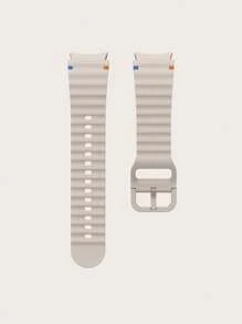 1pc Starry Color Silicone Contrast Stitching Wavy Pattern Smart Watch Band Compatible With Samsung Galaxy Watch 4/5/6/7 40mm/42mm/43mm/44mm/45mm/46mm/47mm/5 Pro