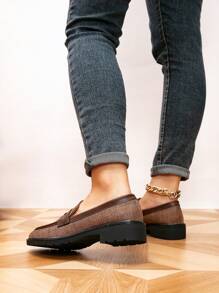 2025 Autumn Women's Round Toe Flat Loafers, Retro Thick Sole Casual Shoes, Student Flats - Multicolor - View 6