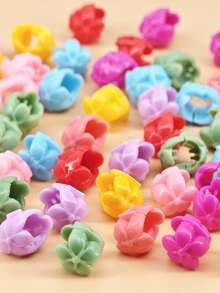 60pcs Hair Braids Beads Headwear Cute Candy Colors Plastic Hairpins Summer Hair Claw Clips For Girls Hair Accessories Loc Hair Jewelry For Braids For Girls