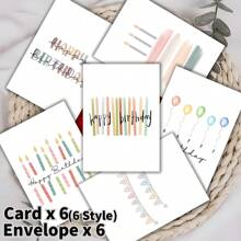 6 بطاقات تهنئة عيد ميلاد مع أظرفة، بطاقات هدايا عيد ميلاد فريدة مناسبة للعائلة والأصدقاء والزملاء، بطاقات ديكور هدايا عيد الميلاد