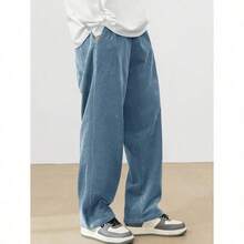 Men's Solid Color Casual Everyday Trousers Men's Streetwear Pants, Boy Friend Gifts, Back To School - 淺藍色 - 查看 3