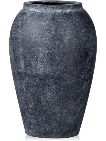 Oairse Handmade Flower Vase 27CM Tall Terracotta Vase, Vintage Ceramic Vases For Flowers Rustic Antique Vases Décor Wide Mouth Matte Finish For Home Office Resto Café Decoration