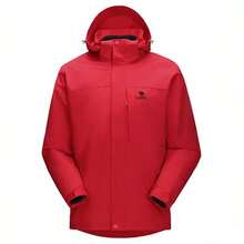 CAMEL CROWN Men's Fleece Jacket Three-In-One Detachable Waterproof Windproof Warm Outdoor Mountaineering Jacket - Chinese Red - View 4