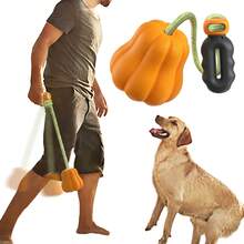 Dog Toys Outdoor Durable Squeaky Pumpkin Ball & Chew Toy For Training, Fetch, Biting - Squeaker Sounds For Fun Play