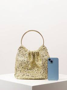 Bolso elegante para mujer, para fiesta de boda, bolso con lentejuelas, bolso para baile de graduación, accesorios para baile de graduación, artículos de boda, bolso elegante para mujer (patrón aleatorio)