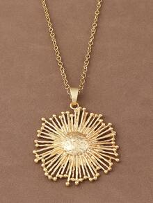 1 pieza Collar con colgante de flor grande de color dorado mate, estilo declarativo, adecuado para uso diario de mujeres, 24" de largo - oro mate - Ver 1