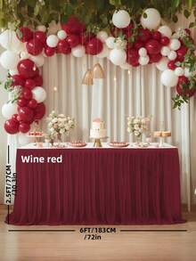 4pcs/1pc Pleated Solid Color Tableskirt, Suitable For Rectangular, Square, Round Tables, Ruffled Tablecloth, Wrinkle-Resistant And Easy To Clean, Applicable For Birthday Cake Table Decor, Banquet And Wedding Party, Bridal Shower, Various Party Celebrations