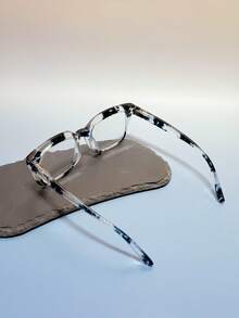 1 件男女通用轻质几何大框老花镜，塑料休闲风格经典厚现代简约设计，便携式眼镜适合驾驶、日常生活、阅读、返校 - 紫色 - 查看 5