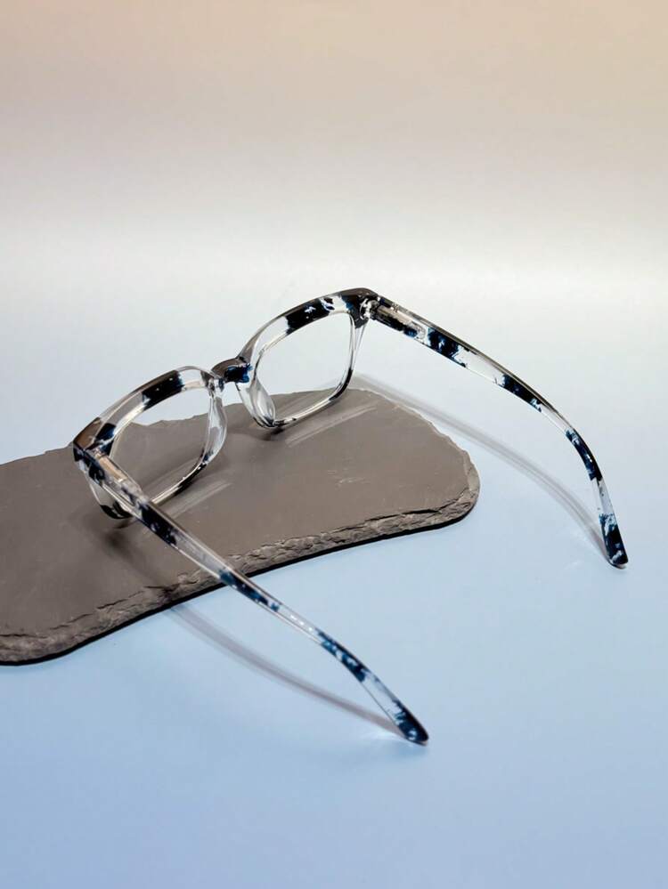 1 st. unisex lätta geometriska läsglasögon med stora bågar, plast avslappnad stil klassisk tjock modern minimalistisk design, bärbara glasögon lämpliga för bilkörning, vardagsliv, läsning, tillbaka till skolan - Blåröd - Visa 5