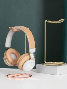 1pc Metal Headphone Stand, Desk Headphone Holder Suitable For All Headphone Sizes, Gold/Rose Gold/Silver - Multicolor - View 3