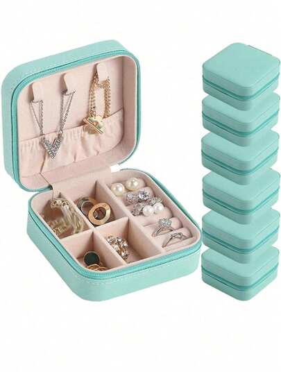 1个防水便携式首饰盒，适合旅行、海滩、度假、出差、聚会、宿舍等场合，可收纳戒指、项链、手镯等首饰，也是节日、送给女友、母亲的绝佳礼物。