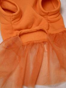 Pet Hooded Mesh Sweatshirt Dress, Outerwear For Small Cats, Small Dogs, Poodle, Bichon Frise