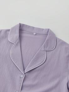 Women's 2 Piece Lounge Set Long Sleeve Lapel Button Up Shirt Pants Casual Sets