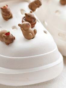 5/10 件可爱水豚卡通鞋饰 - 可爱动物装饰，适合女士、男士、女孩、男孩的木屐和凉鞋，适合夏季休闲鞋