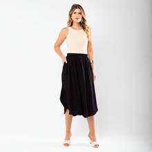 JIN SER Pentacurt Viscose Skirt Has Pocket - Black - View 1