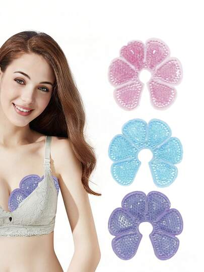 2 piezas/1 pieza Almohadillas de pecho reutilizables con gel refrigerante, diseño de doble cara, almohadilla de gel refrigerante, herramienta de cuidado diario, almohadilla de gel de compresión fría y caliente multifuncional para relajación y alivio de la molestia en el pecho, excelente regalo para mujeres