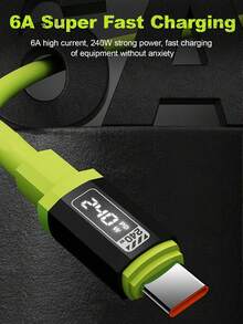 Cable de carga rápida de 240W USB C a Tipo C con simulación digital, carga rápida, cable de carga de goma de silicona líquida, compatible con varios dispositivos con interfaz Tipo C, compatible con iPhone 16/15, compatible con Samsung, compatible con Redmi, compatible con OnePlus - Multicolor - Ver 10