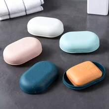 1pc Creative Sealed Travel Soap Box With Lid, Fashionable Portable Soap Holder, Handmade Soap Tray, Drainage Home Travel Storage Soap Box - 白色 - 查看 3