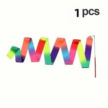 5pcs Rainbow Ribbon Dance Wands - Perfect For Princess Parties, Birthday Decorations And Girls' Games - Suitable For Halloween, Christmas And Graduation Celebrations - Multicolor - View 9