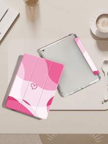 Heart-Shaped Color Block IPad Protective Case, Compatible With IPad (A16) 11th Generation (11-Inch, 2025 Model) And IPad 10th Generation (10.9-Inch, 2022 Model), With Pencil Slot, Tri-Fold Stand, Auto Wake/Sleep Function, Ideal Gift For Back To School, Valentine's Day, And Holidays - Multicolor - View 7