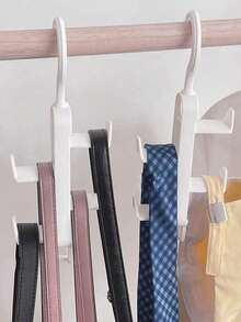 1/2/3 piezas Organizador de armario ahorrando espacio, Percha para bolsas colgantes sin costuras, Soporte para bufandas y corbatas, Estantería apilable para abrigos - Multicolor - Ver 9