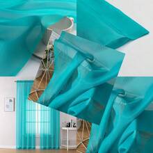 Turquoise Sheer Curtains 2 Panel Sets 84 Inch Length Transparent Light Weight Soft Window Panels For Study Room Living Room Bedroom Per Panel W42 X L84 Inches 1 Pair