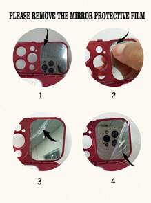 1pc Burgundy Bow Tie Mirror Stand TPU Phone Case Compatible With IPhone X XR XSMax 11 12 13 13Pro 13ProMax 14ProMax 14ProMax 15 15PRO 15PLUS 15PROMAX IPhone16 16Pro 16Plus 16Promax 17 17Pro 17Promax 17Air - Multicolor - View 3