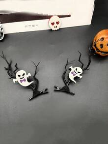 2pcs/Set Women's Elf Funny Hair Clips, Halloween Devil Party Costume Accessories - Black - View 5