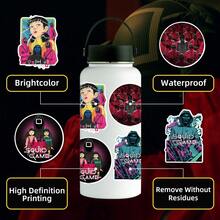 SQUID GAME 25张/套贴纸，趣味独特设计，包含人物、符号和游戏场景涂鸦贴纸，完美适用于笔记本电脑、手机、水瓶、剪贴簿、DIY项目，粉丝礼物之选。 - 彩色 - 查看 7