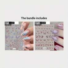 5D Butterfly Nail Art Stickers - Shimmering Iridescent Self-Adhesive Decals For Dazzling Manicures, Hypoallergenic Plastic Butterfly Designs In Assorted Colors (Pink, Blue, Green, Yellow), Beauty Decorations |   Shimmering Nail Stickers |   Plastic Nail Stickers, Nail Stickers For Nail Art - CA6647+CA6648 - 查看 7