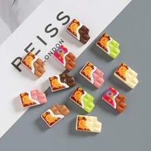 10/30pcs Colorful Chocolate Flat Resin Pendant Charms, DIY Jewelry Making, Hair Accessories, Scrapbooking Crafts, Jewelry Making Supplies, Random Colors - Mixed Color Chocolate Series - View 8