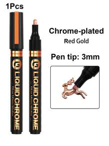 Liquid Gold Chrome Markers, Permanent Reflective Metallic Gold Paint Pen, High Gloss Car DIY Model Painting, Touch Up Repair Kit For Plastic Metal Glass Fabric Ceremic Resins(Gold/Silver/Red Gold/Copper Gold)