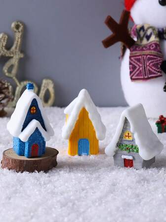 3 件套圣诞装饰套装，DIY 圣诞房屋场景装饰微型模型，圣诞礼物