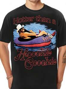 Portrait black short-sleeved T-shirt Tee For Adult, Men, Women, Teen, Teenager, Adolescent, Youth