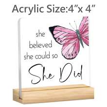 She Believed She Could, So She Did - Acrylic Plaque - Congratulations Gift For Women - New Job Gift - College Graduation Gift - Motivational Office Gift For Her Promotion - Promotion Gift For Coworker