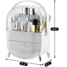 1PC Independently Designed Lightweight Luxury Cosmetics Storage Box, Skincare Product Covered Handheld Large Capacity Dust-Proof Makeup Box - Multicolor - View 3