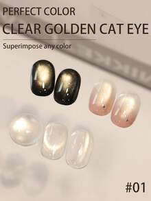 PERFECT COLOR 12ml Esmalte de uñas en gel con efecto ojo de gato magnético, gel con efecto ojo de gato dorado, esmalte de uñas en gel con brillo holográfico, manicura en gel de calidad de salón, cuidado de uñas DIY en casa - Multicolor - Ver 15