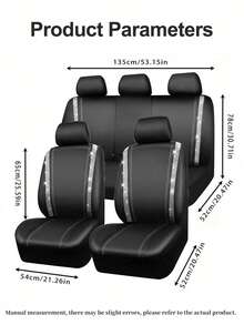 9PCS/4PCS Leather Bling Diamond Car Seat Covers Full Set - Waterproof Anti-Slip Rhinestone Automotive Covers, Universal Fit For Car/SUV/Sedan/Van, Airbag Compatible With Rear Zipper Design 9PCS Includes: 2 Front Seat Covers + 1 Backrest Cover + 1 Back Seat Cover + 5 Headrest Covers, 4PCS Includes: 2 Front Seat Covers + 2 Headrest Covers - 款式A - 查看 2