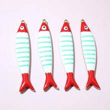 2pcs 40x8mm Enamel Stripe Fish Charms Pendant Stainless Steel DIY Jewelry Making Accessories Findings For Necklace Earrings - Fish - View 13