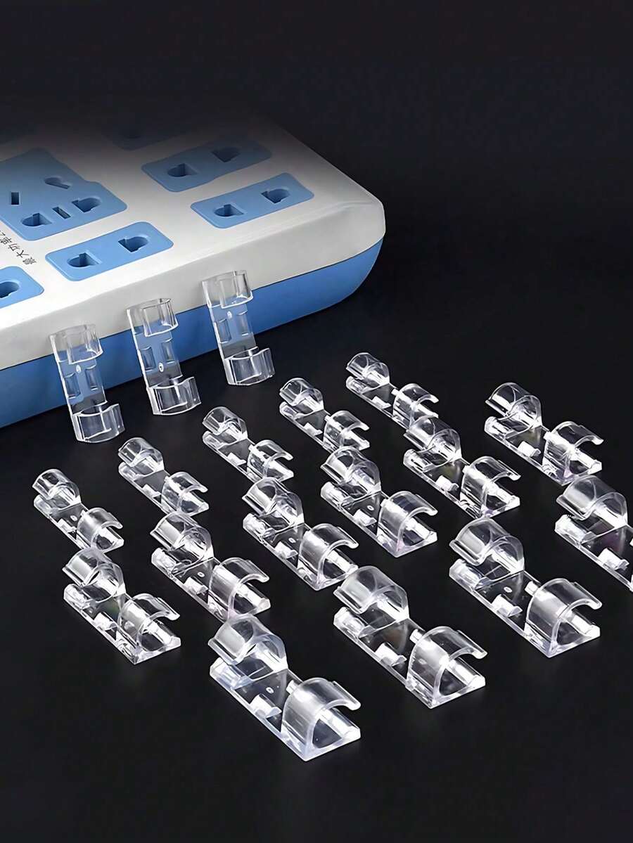 透明线夹自粘式电线整理器数据线固定器塑料电线管理夹居家必备办公室必备宿舍必备