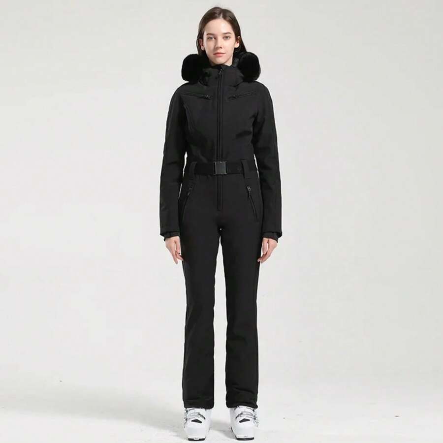 One-Piece Ski Suit For Women, Snowboard Overalls, Windproof And Waterproof, Breathable Clothing, Thickening, Skiing Suit, Winter - color 9 - 查看 1