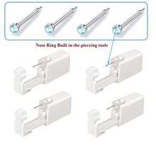 4 Packs Disposable Self Nose Piercing Kit With Built-In Nose Studs,Nose Piercing Gun, Simple And Convenient Operation, Ideal For Family Use - White - View 22