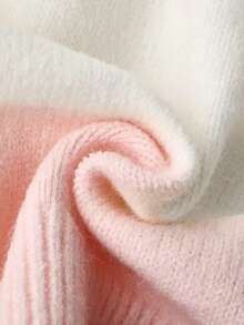 Women's Casual Contrast Color Long Sleeve Hooded Knit Cardigan Sweater