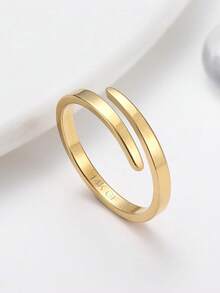 Milacolato 14K Gold Filled Rings For Women - Non Tarnish Gold Wedding Bands | Waterproof Stackable Thumb Rings | Open Twist Adjustable Rings Size 5 To 10 - Nhiều màu - Xem 6