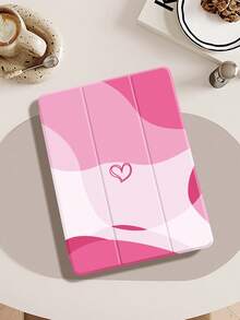 Heart-Shaped Color Block IPad Protective Case, Compatible With IPad (A16) 11th Generation (11-Inch, 2025 Model) And IPad 10th Generation (10.9-Inch, 2022 Model), With Pencil Slot, Tri-Fold Stand, Auto Wake/Sleep Function, Ideal Gift For Back To School, Valentine's Day, And Holidays - Multicolor - View 5