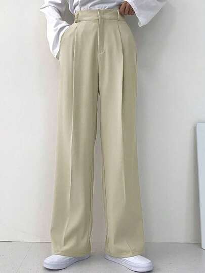 Women's Solid Color Loose Casual Pants, Spring/Autumn